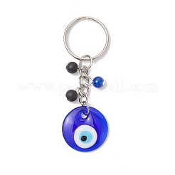3Pcs Handmade Lampwork Evil Eye Keychains&nbsp;KEYC-JKC01252-02