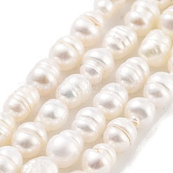 天然養殖淡水パールビーズ連売り  グレードA +  ライス  雪  3.5~4mm  穴：0.5mm  約34個/連  7.09''（18センチメートル）&nbsp;PEAR-P062-20