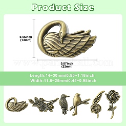12Pcs 6 Styles Zinc Alloy Lapel Pin Backs for Clothes&nbsp;JEWB-CJ0003-25