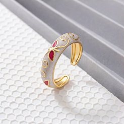 Brass Enamel Cuff Open Rings for Women&nbsp;WG7ACCD-01