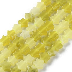天然石レモンジェイド翡翠ビーズ連売り  スター  6x6x2.5mm  穴：0.7mm  約71~73個/連  14.37''~14.96''（36.5~38センチメートル）&nbsp;G-G085-B58-02