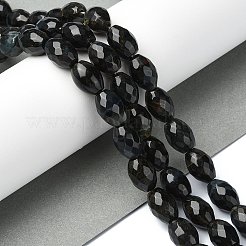 染めの天然タイガーアイビーズ連売り  多面カットオーバル  カラフル  14x10mm  穴：1.4mm  約28個/連  15.63インチ（39.7cm）&nbsp;G-C135-J01-01