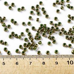 TOHOラウンドシードビーズ  日本製シードビーズ  （1702)つの金色の大理石の緑  8/0  3mm  穴：1mm  約222PCS /ボトル  10 G /ボトル&nbsp;SEED-JPTR08-1702