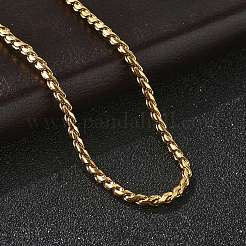 女性用304ステンレススチールロープチェーンネックレス  18KGP本金メッキ  15-3/4インチ（40.1cm）&nbsp;NJEW-Q026-02G