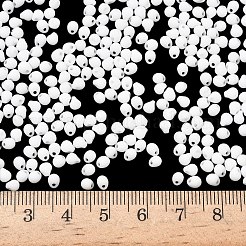 ミユキ 3.4mmドロップビーズ  日本製シードビーズ  マットな不透明色  (dp402f) マットホワイト  3.4x3mm  穴：0.65mm  約8100個/ポンド&nbsp;SEED-MY04-DP402F