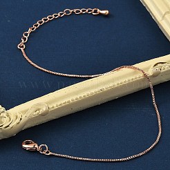Rack Plating Brass Box Chain Bracelets for Women&nbsp;BJEW-G735-02RG