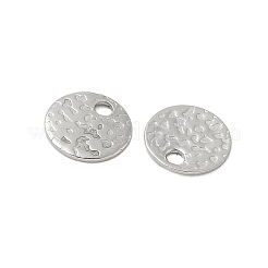 304ステンレススチールチャーム  テクスチャ  フラットラウンドのチャーム  ステンレス鋼色  6x0.5mm  穴：1.2mm&nbsp;STAS-L022-461P