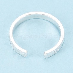 テクスチャ925スターリングシルバーオープンカフリング（女性用）  s925スタンプあり  銀  3mm  調整可能&nbsp;STER-N016-53S