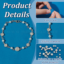 30 個 925 スターリングシルバービーズ  ラウンド  銀  3.5mm  穴：1mm&nbsp;STER-PH0002-56