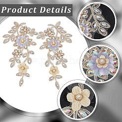 Polyester Rhinestone Embroidery Sew on Appliques&nbsp;DIY-WH20010-40-1