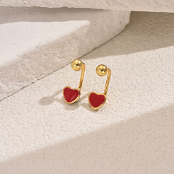 201 Stainless Steel Shell Heart Stud Earrings&nbsp;MS8339-3