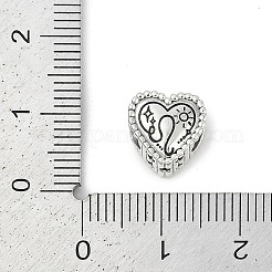925スターリングシルバーヨーロピアンビーズ  ハート  レオ  9.5x9.5~10x7mm  穴：4.5mm&nbsp;STER-R005-02AS-05