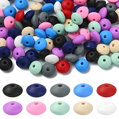 100Pcs 10 Colors Food Grade Eco-Friendly Silicone Beads&nbsp;SIL-YW0001-84