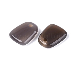 天然石グレーアゲートペンダント  台形チャーム  28.5~29x22.5~23x6~7mm  穴：3.5~5mm&nbsp;G-N362-06A