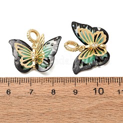 Brass Micro Pave Cubic Zirconia with Acrylic Pendants&nbsp;AC-CJC23E2-01G-03-RS