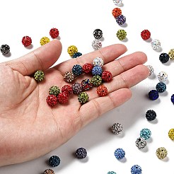 Glass Rhinestone Clay Pave Round Beads&nbsp;RB-K045-10mm-M