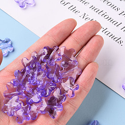 透明なアクリルビーズ  多面カット  花  ミディアムスレートブルー  18.5x18.5x5.5mm  穴：1.2mm  約470個/500g&nbsp;TACR-S154-32B-47