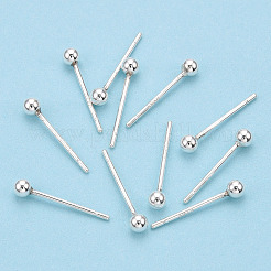 スターリングシルバー ラウンド ボール スタッド イヤリング 925 個  銀  2.5mm  ピン：0.8mm&nbsp;STER-T005-01B
