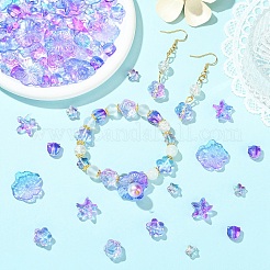 90Pcs 6 Styles Transparent Glass Beads&nbsp;GLAA-YW0005-88