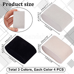 ベルベットジュエリーウォッチディスプレイピロー12個、3スタイル  ミックスカラー  72x44~46x35~38mm  直径：240mm  4個/スタイル&nbsp;BDIS-PH0001-09