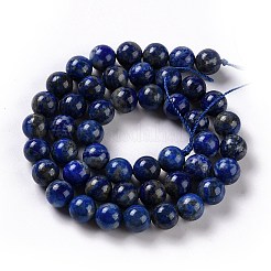 天然石ラピスラズリビーズ連売り  グレードA  ラウンド  8mm  穴：1mm  約45~48個/連  15インチ&nbsp;G-G423-8mm-A
