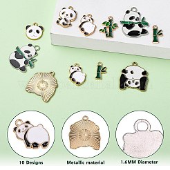 32Pcs 8 Style Alloy Enamel Pendants&nbsp;ENAM-SZ0002-54