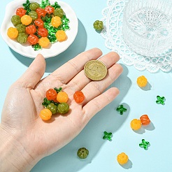 30Pcs 3 Colors Autumn Resin Pumpkin Beads&nbsp;RESI-YW0006-50