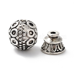 チベットスタイル合金3ホールのグルビーズ  Tドリルビーズ  ティアドロップ  アンティークシルバー  18.5x11x12mm  穴：2mm&nbsp;TIBEB-M030-01AS