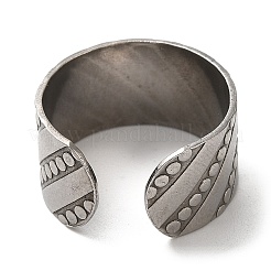 Non-Tarnish 304 Stainless Steel Open Cuff Ring Components&nbsp;STAS-C079-05P