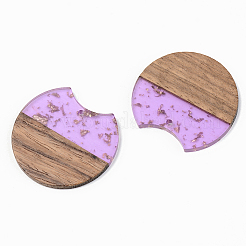 Transparent Resin & Walnut Wood Pendants&nbsp;LS-RESI-S389-001A-B01