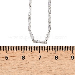 2MM Brass Textured Flat Bar Link Chains Necklaces for Men Women&nbsp;NJEW-L012-08P