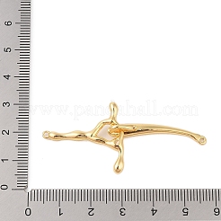 真鍮製コネクタチャーム  支店リンク  18KGP本金メッキ  24x55x6mm  穴：1.2mm&nbsp;KK-B111-07G