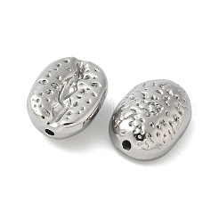 304ステンレススチールビーズ  コー​​ヒー豆  変色防止  ステンレス鋼色  14.5x10.5x5.5mm  穴：1.2mm&nbsp;STAS-F320-17P