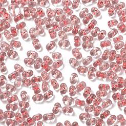 蓄光ガラスシードビーズ  暗闇で光る  ピーナッツ  トマト  2.5x4x2mm  穴：0.8mm  約250個/10g&nbsp;X1-SEED-A033-07M