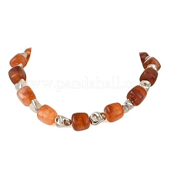 Cube Imitation Gemstone Acrylic Beaded Necklaces for Women&nbsp;NJEW-JN06476
