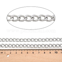 304ステンレススチールテクスチャカーブチェーン  溶接されていない  スプールで  ステンレス鋼色  10x7x3mm&nbsp;CHS-P028-10P