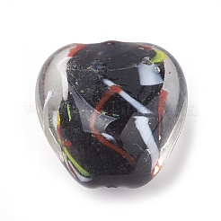 手作りランプワークビーズ  ハート  ミックスカラー  23~24x23x16mm  穴：1.5~2mm&nbsp;X-LAMP-S188-07