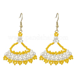Seed Glass Woven Dangle Earrings&nbsp;EJEW-MZ00794-01