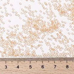 MIYUKIラウンドロカイユビーズ  日本製シードビーズ  15/0  （rrhb274)ライトトパーズライニングクリスタル  1.5mm  穴：0.7mm  約5555個/10g&nbsp;X-SEED-G009-RRHB274