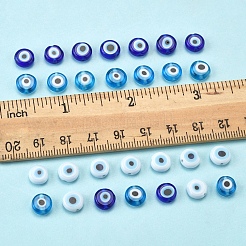 72Pcs 3 Colors Handmade Evil Eye Lampwork Beads Strands&nbsp;LAMP-FS0001-20