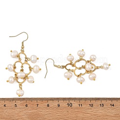 304 Stainless Steel & Natural Cultured Freshwater Pearl Beads Cluster Chandelier Earrings for Women&nbsp;EJEW-JE07467