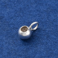 925 スターリングシルバーのチューブベイル  ラウンド  銀  5.5x3x2.5mm  穴：1.6mm&nbsp;STER-D301-05S