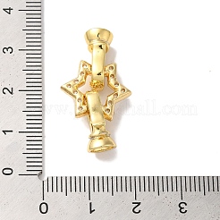 Star Rack Plating Brass Micro Pave Clear Cubic Zirconia Fold Over Clasps&nbsp;KK-A225-07G