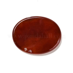 24H Carved Natural Carnelian Flat Oval Pocket Palm Stones&nbsp;DIY-XCP0003-62