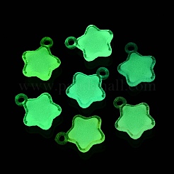 明るい透明なアクリルパーツ  スターのチャーム  暗闇で光る  ミックスカラー  18~18.5x15x8.5mm  穴：2mm  約588個/500g&nbsp;OACR-Q197-18