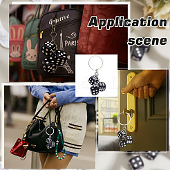 8Pcs Dice Resin Keychains&nbsp;KEYC-ME0001-03B