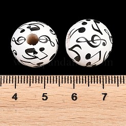 Printed Wood European Beads&nbsp;WOOD-G029-02