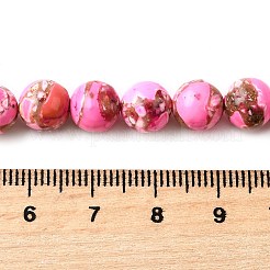 染色された天然マグネサイトビーズ連売り  ラウンド  ショッキングピンク  8mm  穴：1.2mm  約50個/連  15.63~15.87インチ（39.7~40.3cm）&nbsp;G-L617-D01-8mm-06