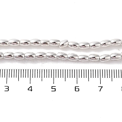 電気メッキビーズ連売り  オーバル  銀  4.5x3mm  穴：0.8mm  約94~99個/連  16.93~18.11''（43~46センチメートル）&nbsp;EGLA-H104-02J