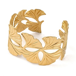 Ion Plating(IP) 304 Stainless Steel Cuff Bangles for Women&nbsp;BJEW-D048-01G